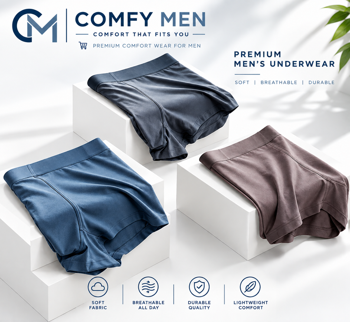 COMFYMEN MICROFIBER MODAL BRIEF BOXER | L-SIZE | PACK OF 4