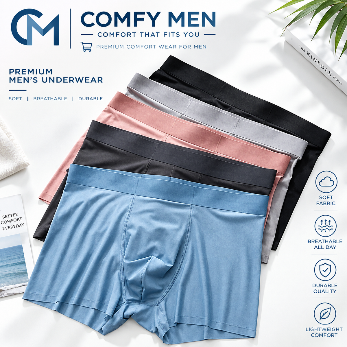 COMFYMEN MICROFIBER MODAL BRIEF BOXER | L-SIZE | PACK OF 4